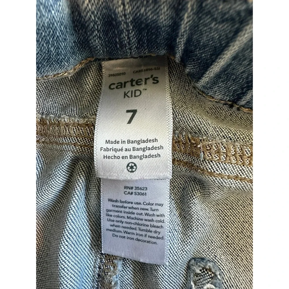 Carters Girls‎ Blue Denim Jeggings Stretch Pull On Pants Slim Fit Size 7